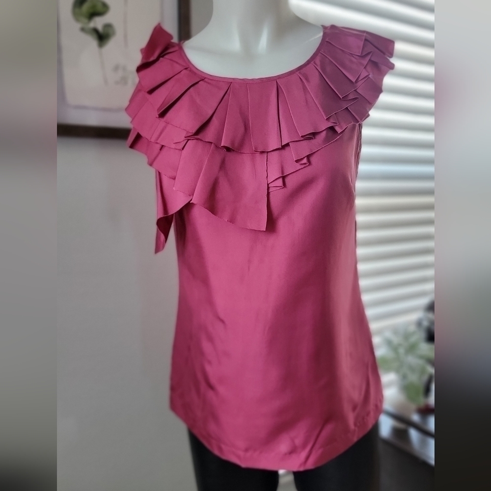 Vintage Ann Taylor ruffle short sleeves shirt size XS
